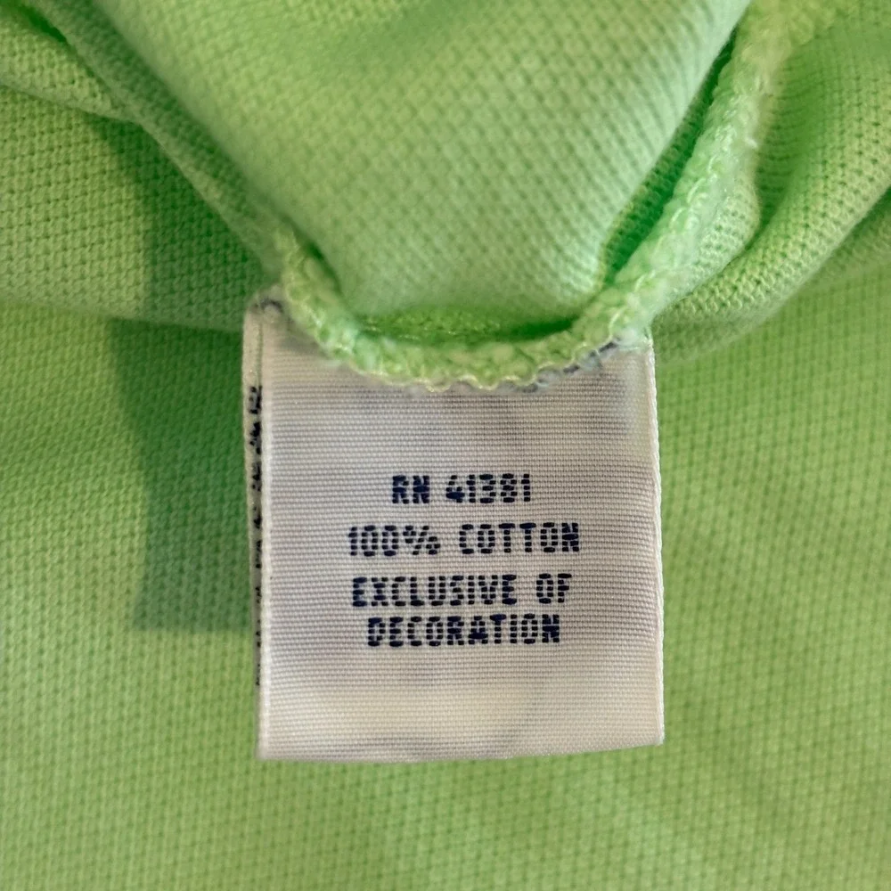 Polo Ralph Lauren Lime Green Polo Shirt Mens XL Purple Pony Logo Short Sleeve